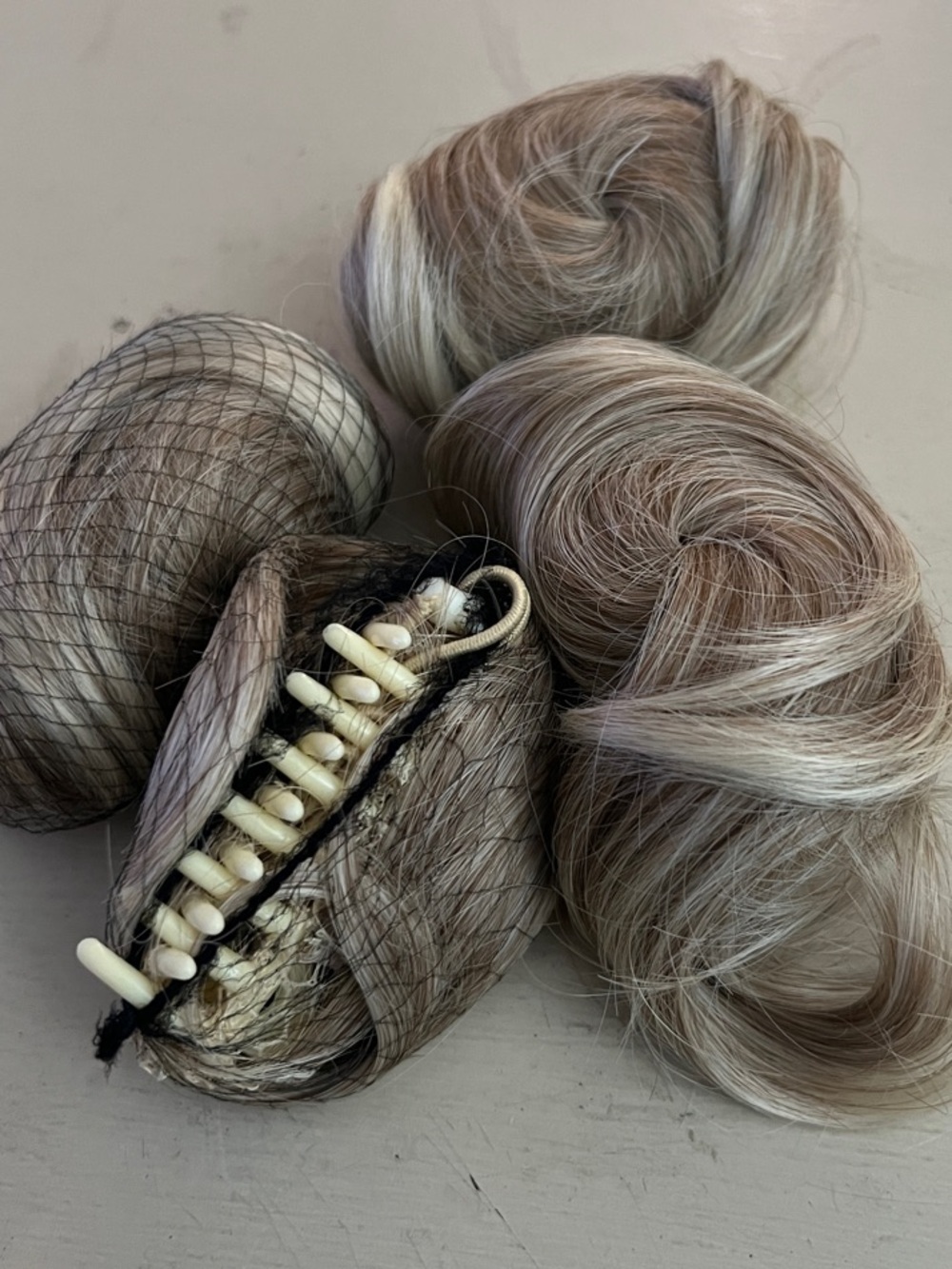 Neutral Blonde Clip-In Hair Bun with Hidden Comb - Unbranded